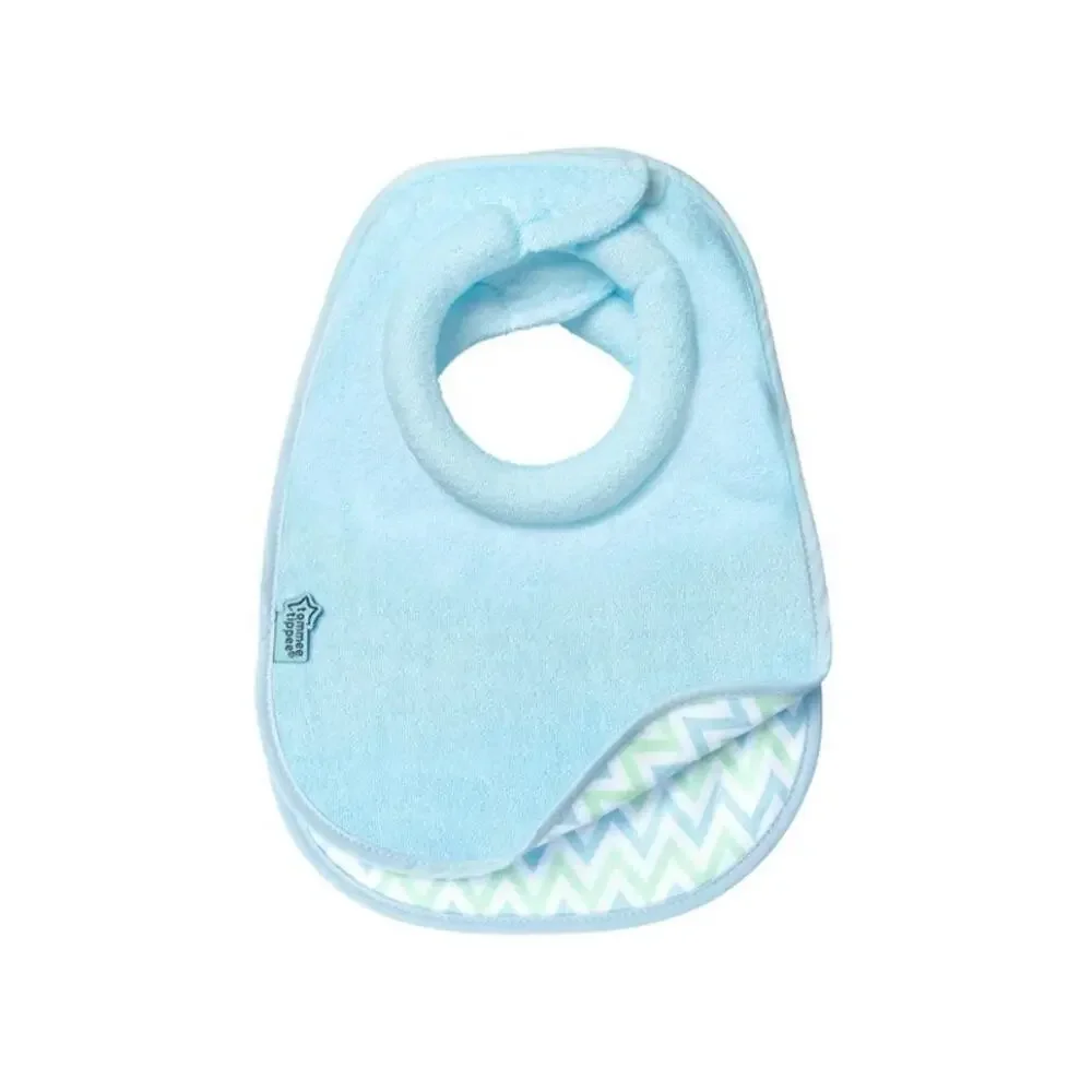 Tommee Tippee Bib Blue Green Closer to Nature Comfi-Neck Padded Collar Reversibl